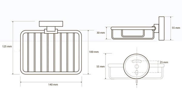 Мыльница Bemeta Dark 104108160