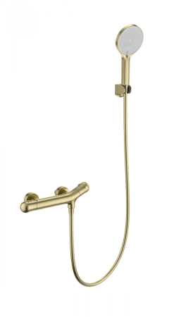 Смеситель для душа с термостатом WONZON & WOGHAND T-1000, брашированное золото WW-B2057-A-BG