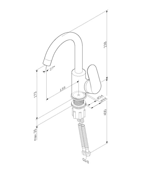 Смеситель для раковины Am.Pm Like F8002700 Смеситель для раковины Am.Pm Like F8002700