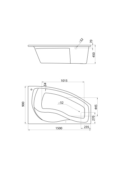 Акриловая ванна (150х90)  Santek Майорка  R  1WH111985