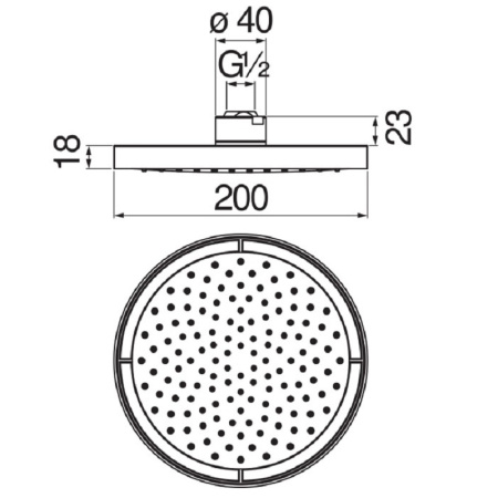 Верхний душ Nobili Rubinetterie 20 см AD139/10CBM