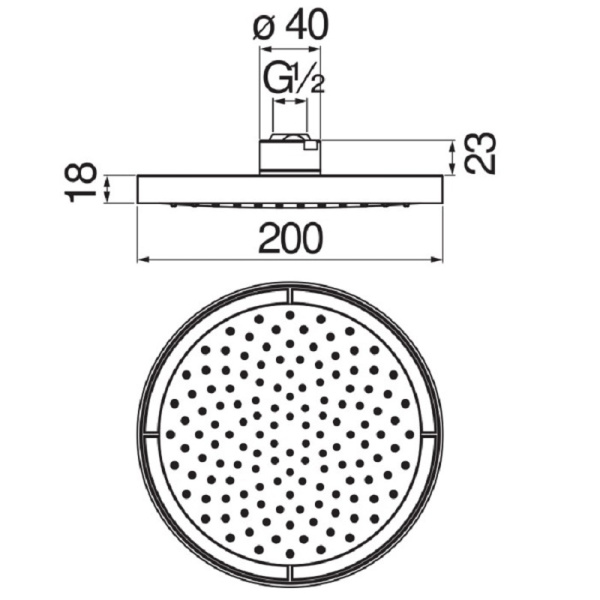 Верхний душ Nobili Rubinetterie 20 см AD139/10CBM