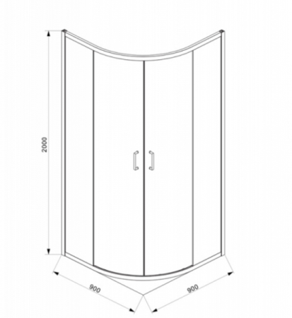Душевой уголок BRAVAT BLACKLINE 900х900х2000 (BS090.1201B)