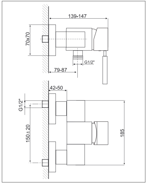 Смеситель для душа Kaja Aquadrat 58610-С