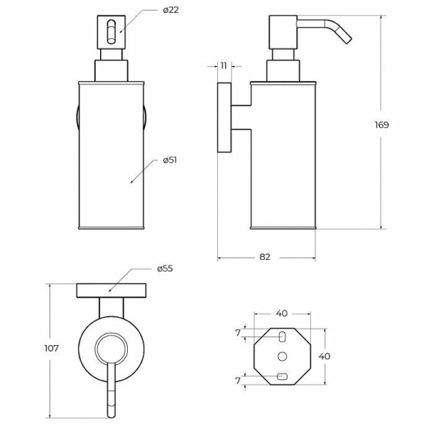 Дозатор для жидкого мыла CEZARES RELAX-SOIS-M-NOP