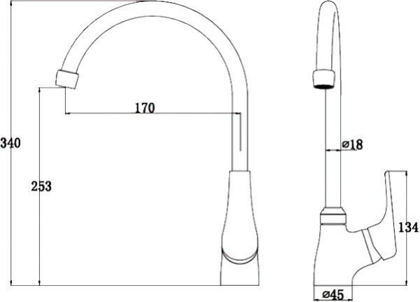 Смеситель для кухонной мойки  KAISER ECO (00044)