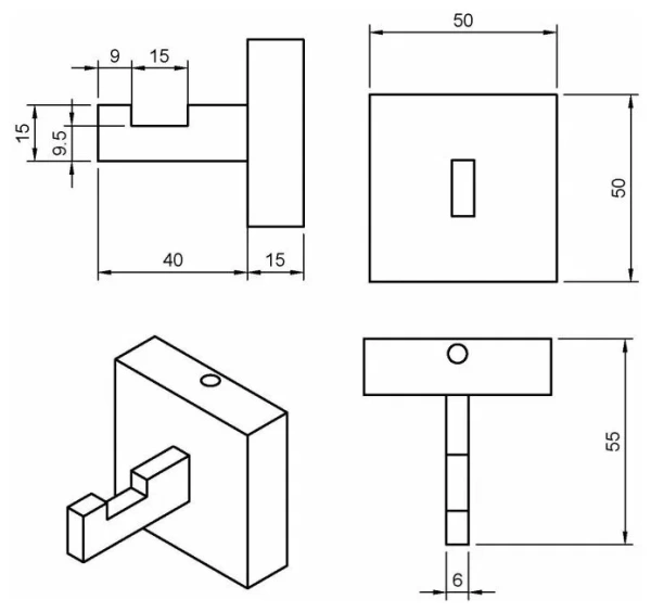 Крючок CEZARES PRIZMA-HK1-01