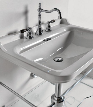 Раковина подвесная (100х55) Kerasan Waldorf 4142K1bi/cr*3 белый