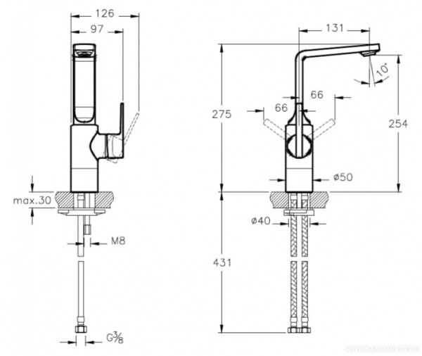 Смеситель для раковины Vitrа Suit L A42468EXP