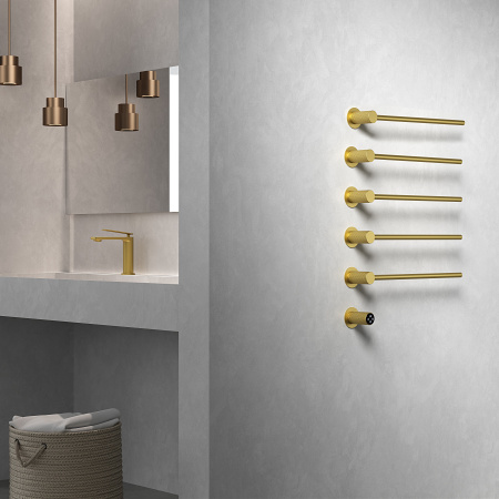 Полотенцесушитель электрический встраиваемый WONZON & WOGHAND MÜNCHEN, брашированное золото WW-A355-BG