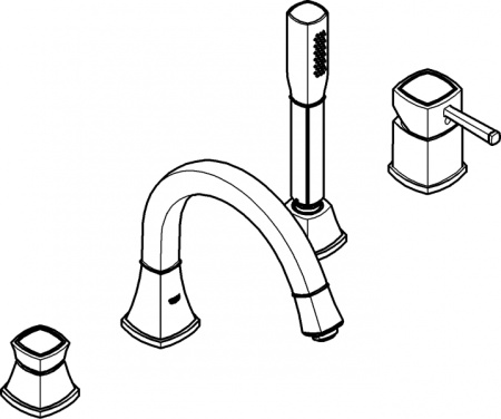 Смеситель для ванны на 4 отверстия Grohe Grandera 19936 AL0 (19936AL0) темный графит матовый