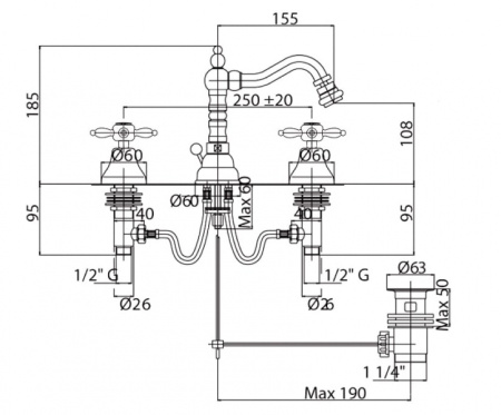Смеситель для биде Cezares BBS2-03