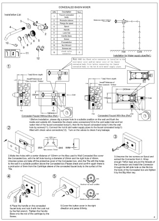 Смеситель для раковины Boheme Tech 158/2-GM