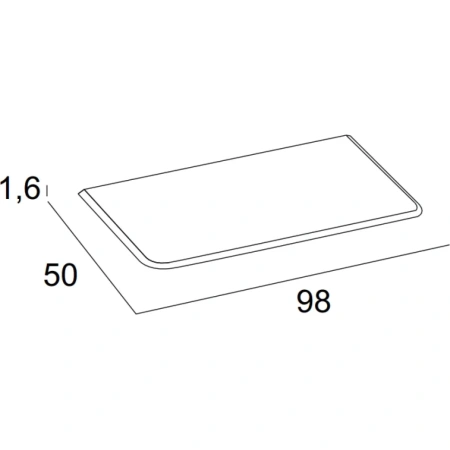 Столешница из мдф Cezares Idra 55834 98 см, Nero Opaco