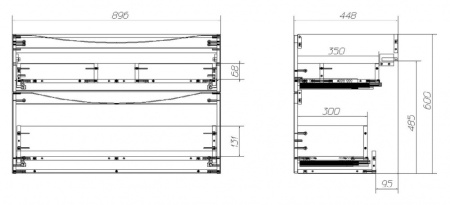 База под раковину подвесная BelBagno MARINO-H60-900-2C-SO-RN-P Rovere Nature