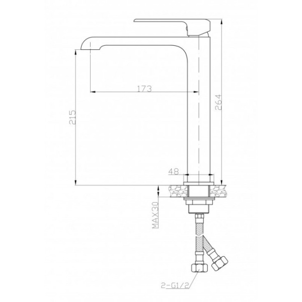Смеситель для раковины  BelBagno DORY DOR-LMC-CRM Смеситель для раковины  BelBagno DORY DOR-LMC-CRM
