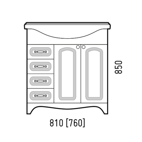 Тумба напольная Corozo Классика 80 SD-00000351