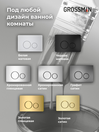 Комплект унитаза с инсталляцией Grossman Style 97.4411S.05.01M с клавишей смыва