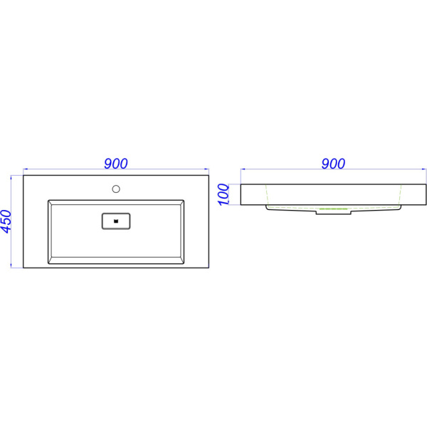 Раковины (90х45) Aqwella Toledo 900 Tol.09.04.D