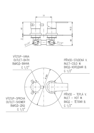 Смеситель встариваемый для ванны Rav Slezak Colorado CO186K