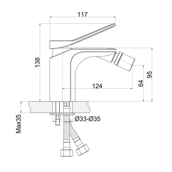 Смеситель для биде Cersanit ODRA 63053