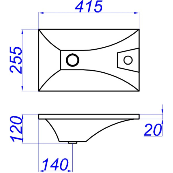 Раковины (42х25) Aqwella Malaga 420 Mal.04.04.D