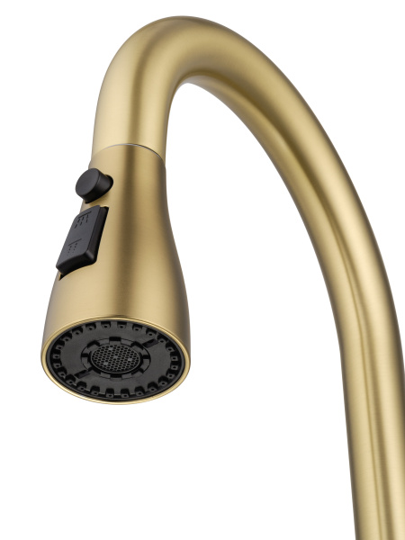Смеситель для кухни с выдвижным изливом WONZON & WOGHAND, брашированное золото WW-121E201B-BG