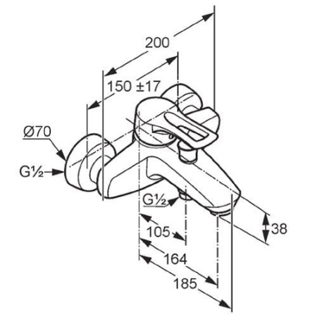 Смеситель для ванны Kludi MX 334450562