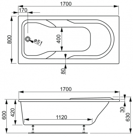Акриловая ванна Vagnerplast Corvet VPBA178COR2X-04