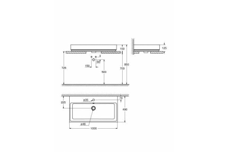 Раковина накладная (100х49) Grohe Cube Ceramic 39475 00H (3947500H)