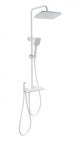Душевая система с техническим душем и термостатом WONZON & WOGHAND MUSE Piano, белый матовый WW-B4132-A-MW