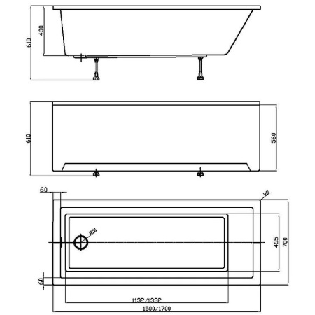 Акриловая ванна Aquatek Eco-friendly София (150х70) SOF150-0000001