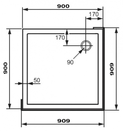 Душевой поддон 90x90 Huеppe VERANO 235011.055