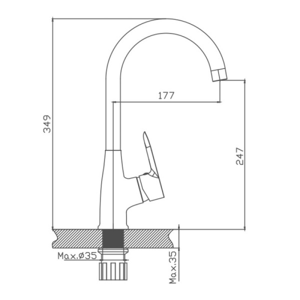 Смеситель для кухни Cron CN76095 Смеситель для кухни Cron CN76095