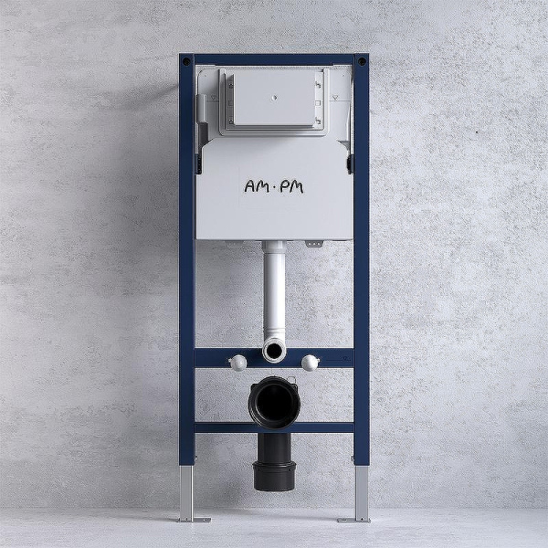 Комплект унитаза с инсталляцией Am.Pm Sense FlashClean Like IS90251.801900 с сиденьем микролифт, кнопка хром глянец