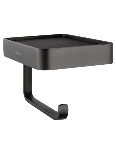 Держатель для туалетной бумаги с полкой WONZON & WOGHAND GRAFFITY, темный графит WW-9336