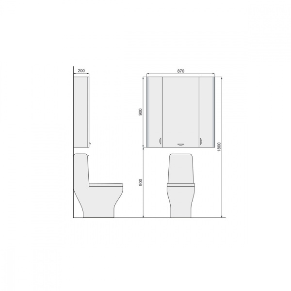 Шкаф RAVAL Space 90 подвесной Белый Spa.10.90/P/W