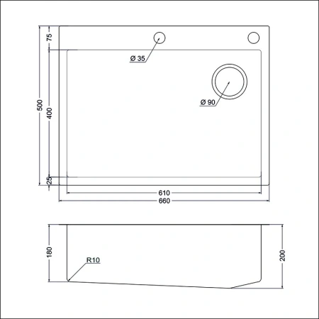 Кухонная мойка (66х50) EMAR EMB-660(TOP) PVD Dark