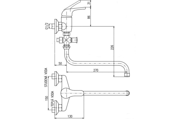 Смеситель для ванны Rav Slezak Sazava SA356.5