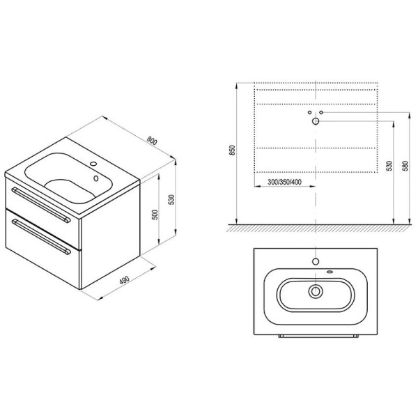 Тумба под раковину Ravak SD Chrome II 80 X000000922