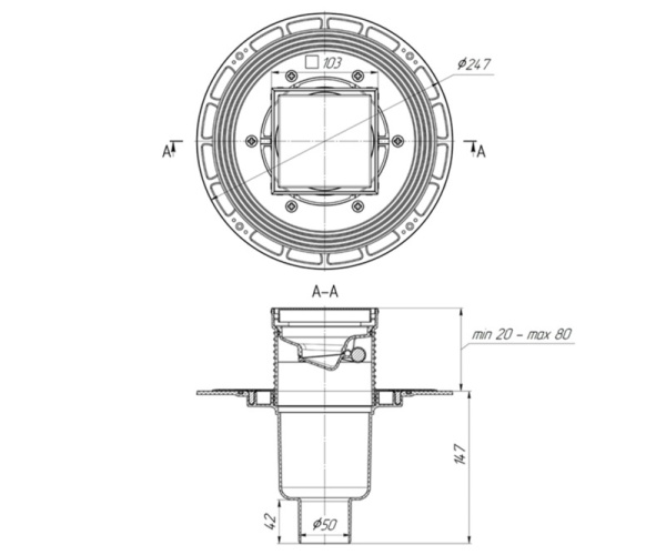 Душевой трап Bronze de Luxe Дракон 21986-5902