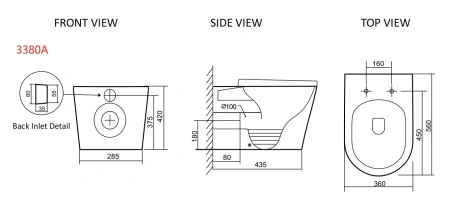 Унитаз приставной безободковый SantiLine SL-5020T