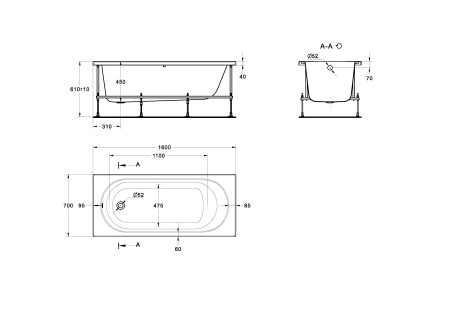 Акриловая ванна Roca Gava (160x70) ZRU9307847