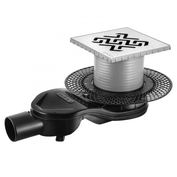 Душевой трап (15х15) Berges Wasserhaus Platz Antik 091161 хром глянец