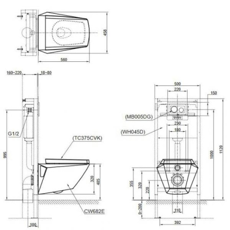 Унитаз подвесной Toto CW682E#XW