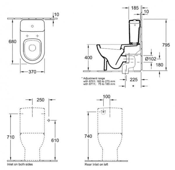 Бачок для унитаза Villeroy&Boch Subway Plus 772311R1 Бачок для унитаза Villeroy&Boch Subway Plus 772311R1