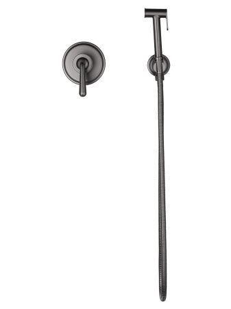 Смеситель с гигиеническим душем встраиваемый WONZON & WOGHAND STEAM, темный графит WW-88849008-BGM