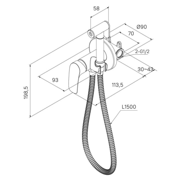 Гигиенический душ Milardo Rora (RORBLR0M08)