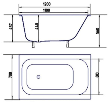 Чугунная ванна Малютка (120x70), г. Киров
