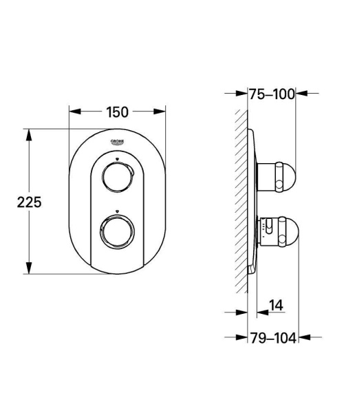 Термостат для душа встраиваемый Grohe Sentosa 19667 000 (19667000)
